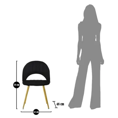 KRZESŁO FLEX CZARNE 52 48 78 cm ZESTAW 2 SZT.